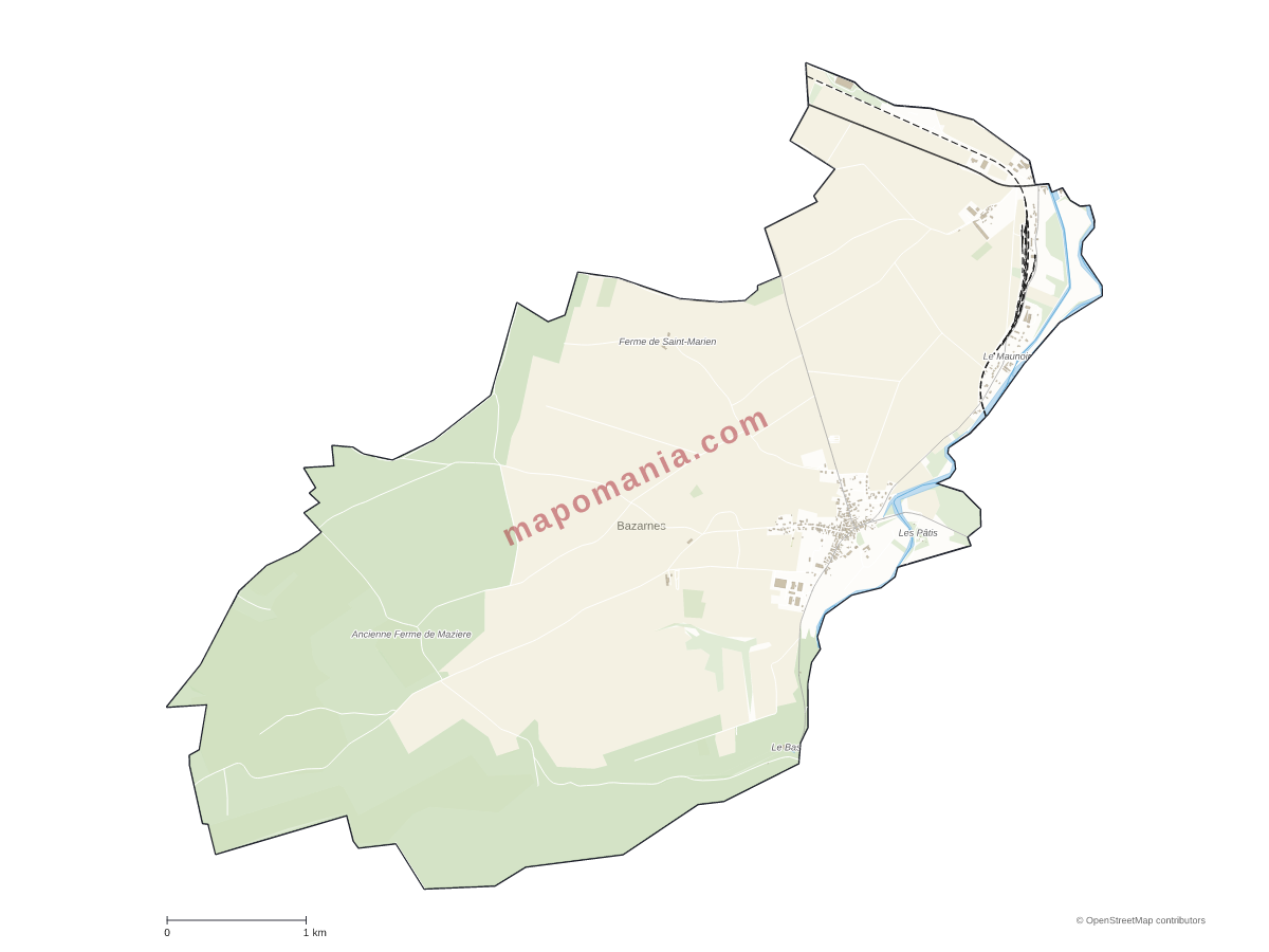 Carte de Bazarnes à personnaliser
