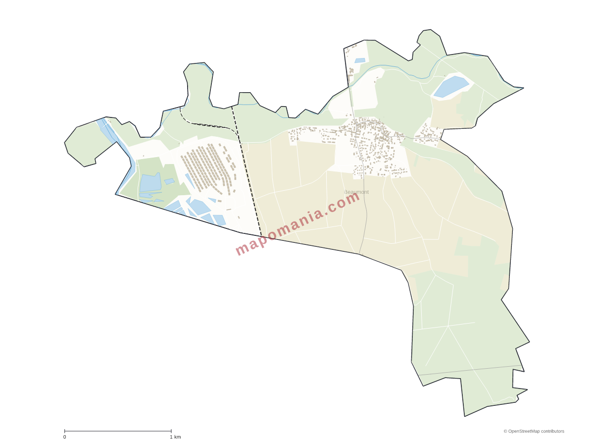 Carte de Beaumont à personnaliser
