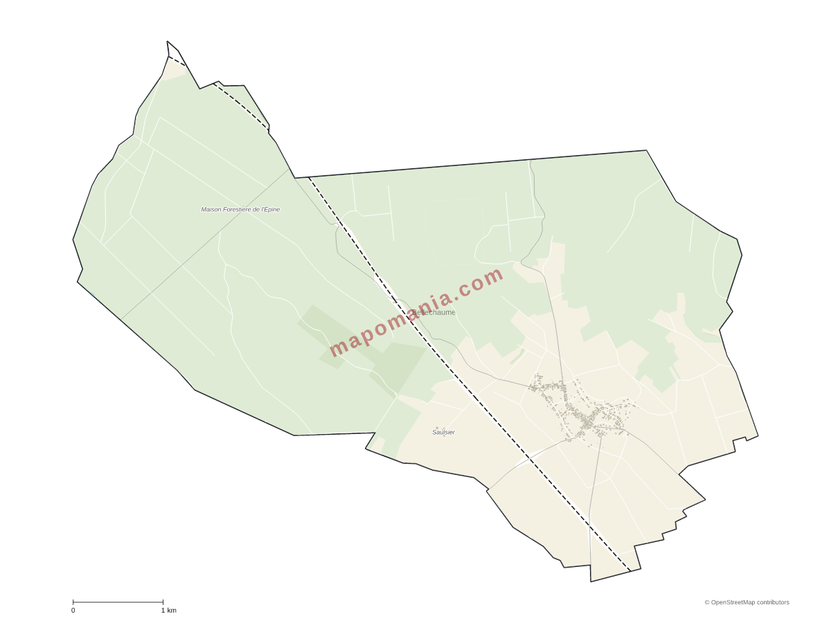 Carte de Bellechaume à personnaliser
