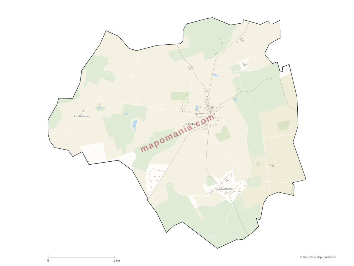Carte de La Belliole à personnaliser