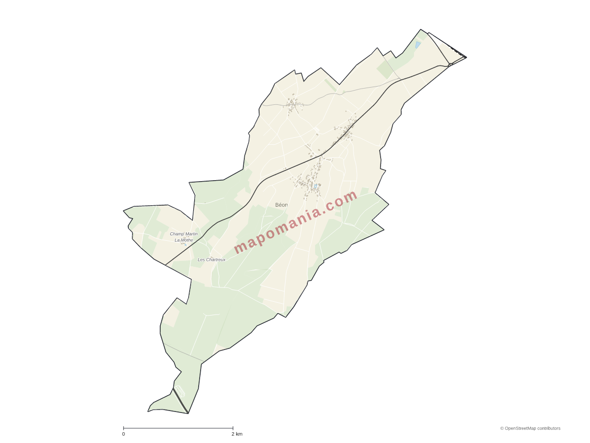 Carte de Béon à personnaliser