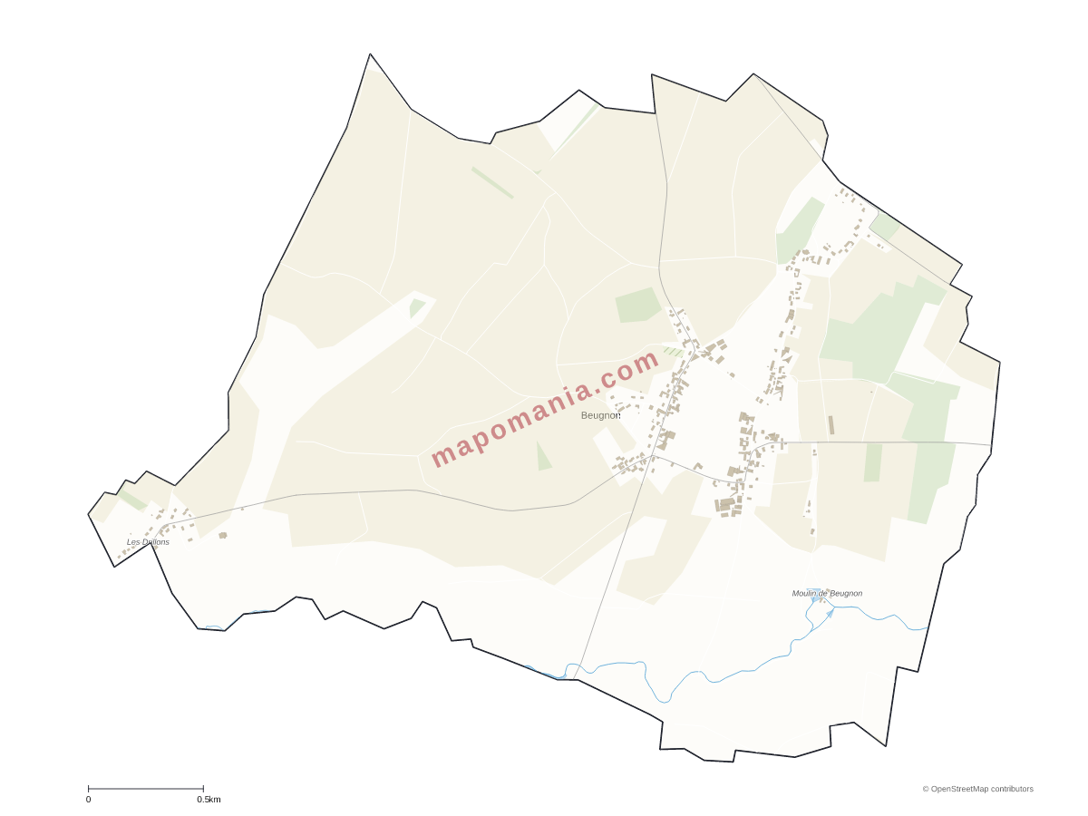 Carte de Beugnon à personnaliser