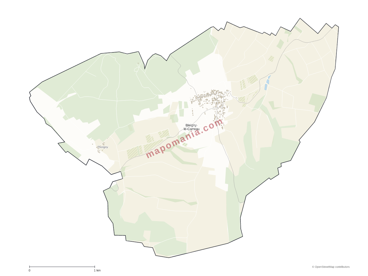 Carte de Bleigny-le-Carreau à personnaliser