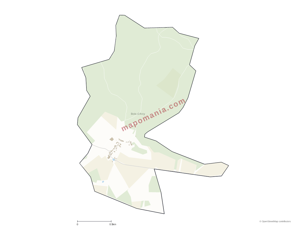 Carte de Bois-d'Arcy à personnaliser