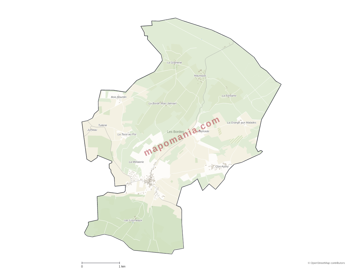 Carte de Les Bordes à personnaliser