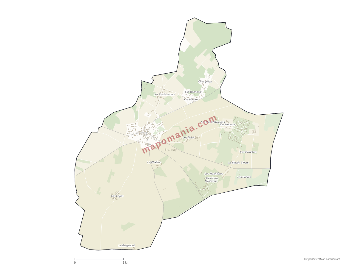 Carte de Brannay à personnaliser