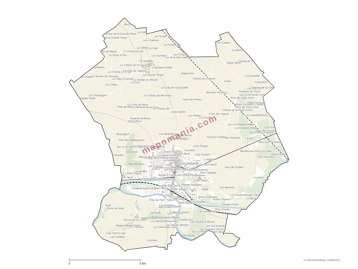 Carte de Brienon-sur-Armançon à personnaliser