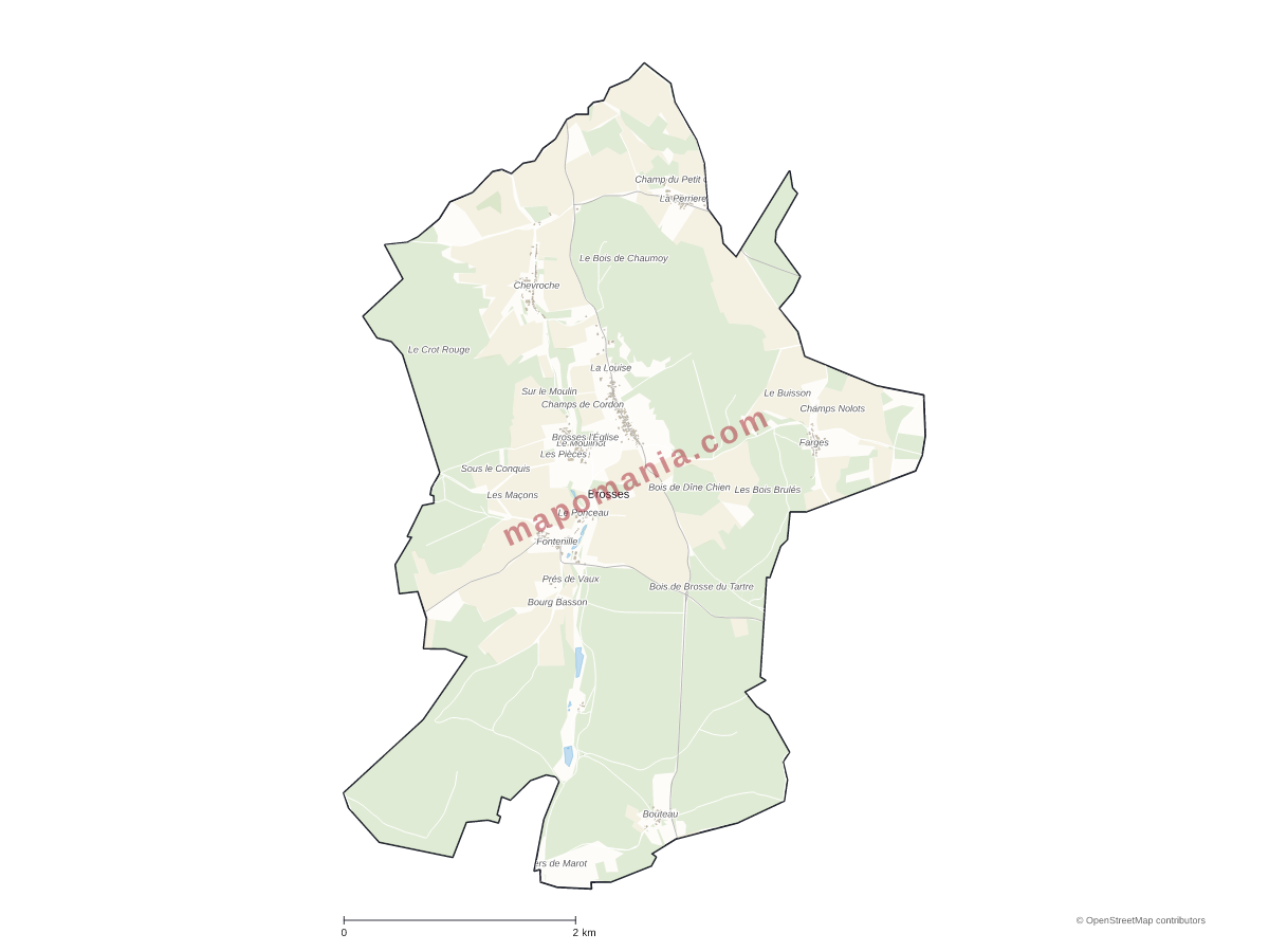 Carte de Brosses à personnaliser