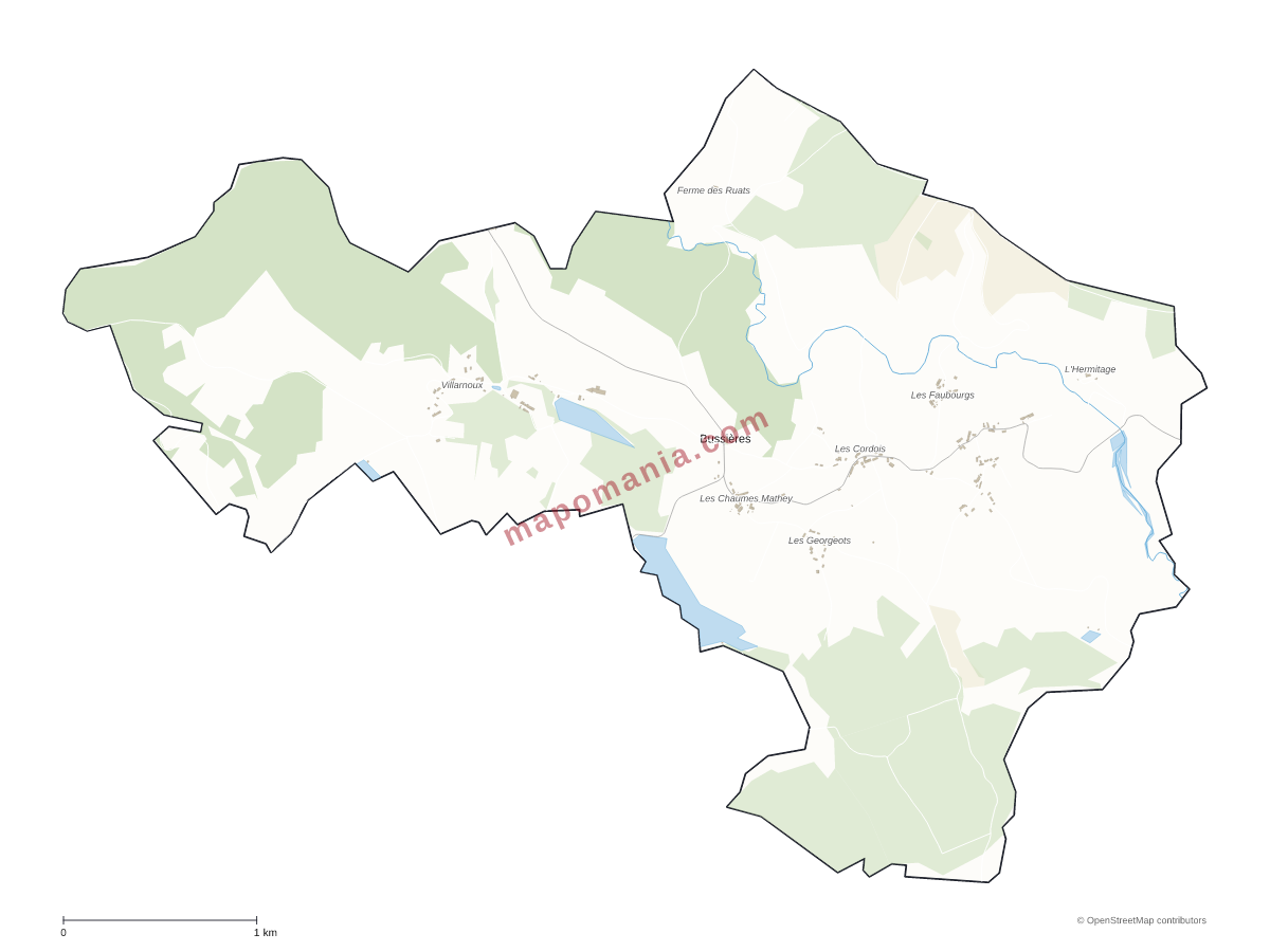 Carte de Bussières à personnaliser