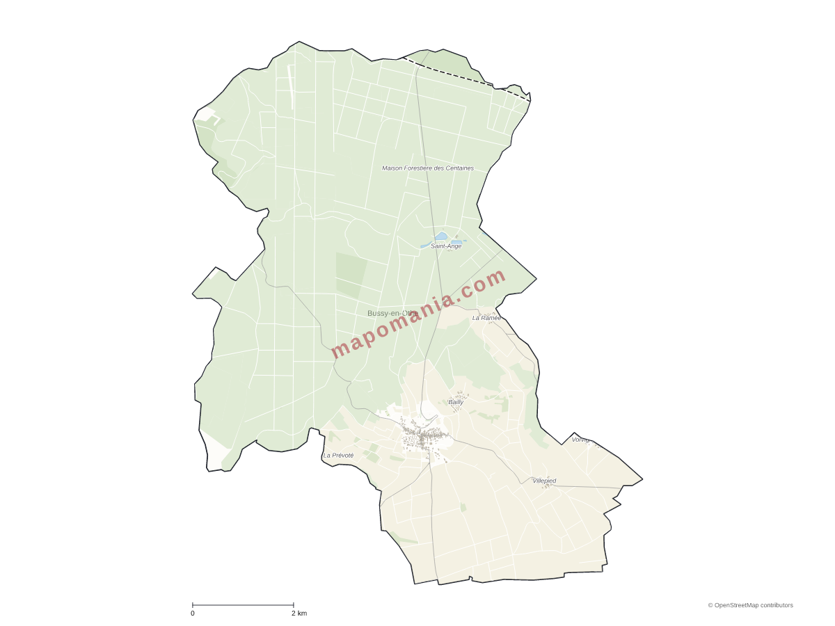 Carte de Bussy-en-Othe à personnaliser