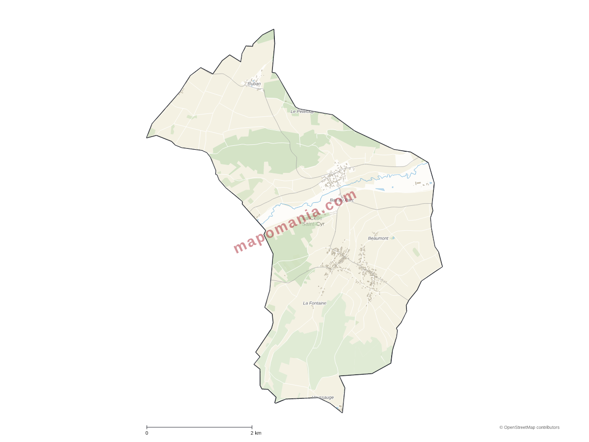 Carte de La Celle-Saint-Cyr à personnaliser