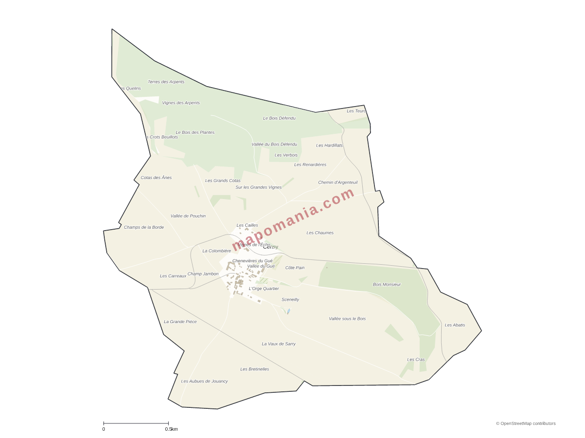 Carte de Censy à personnaliser