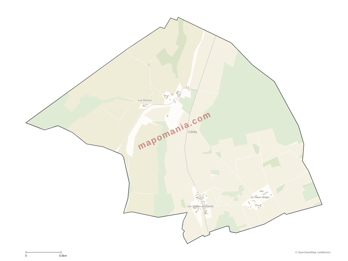 Carte de Cérilly à personnaliser