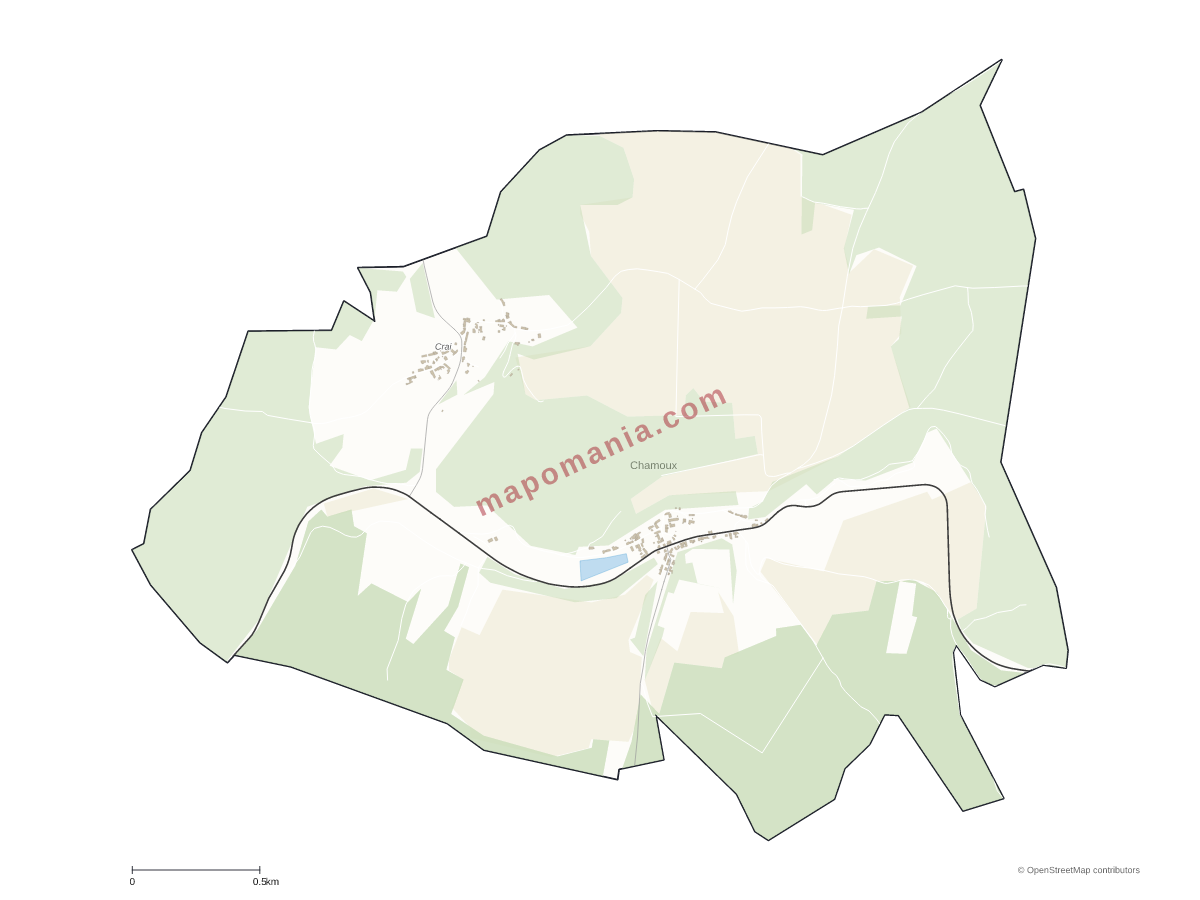 Carte de Chamoux à personnaliser