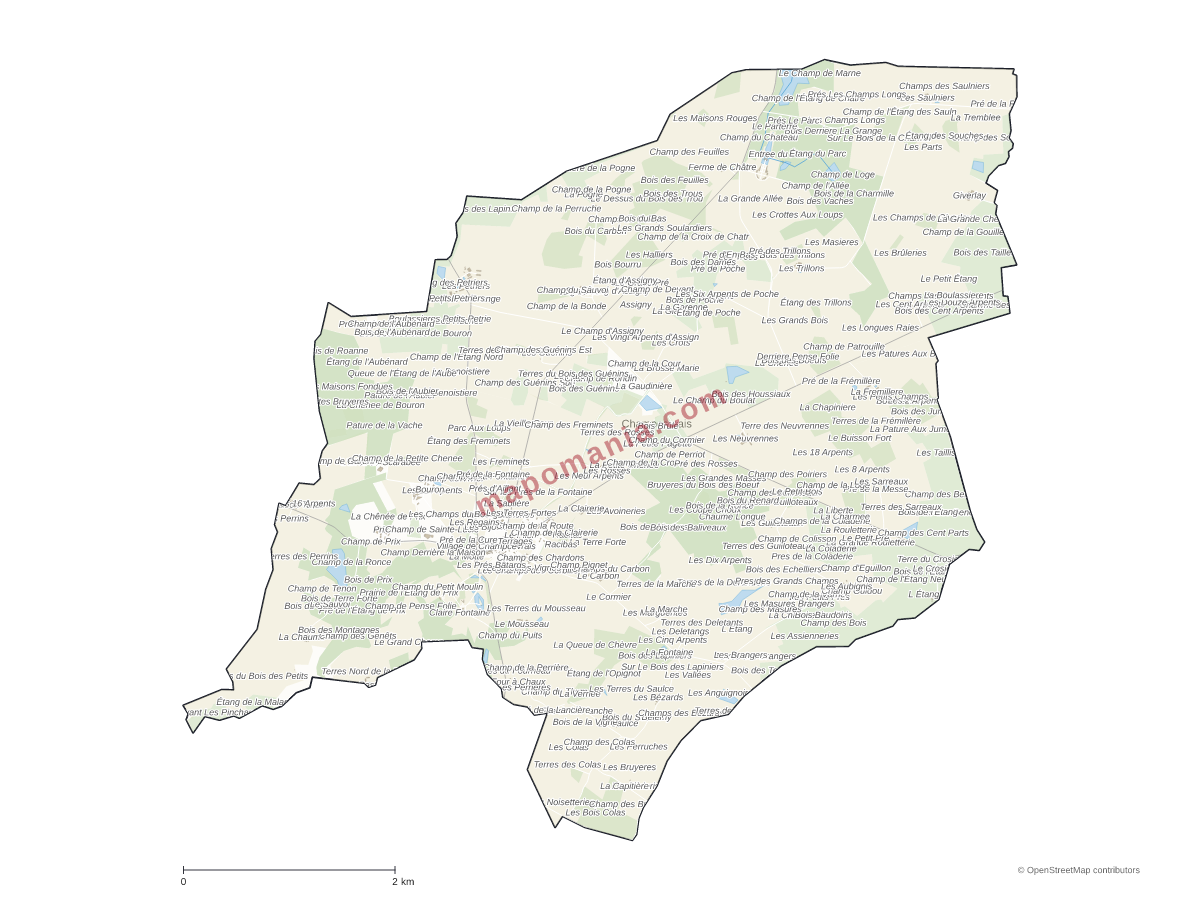 Carte de Champcevrais à personnaliser