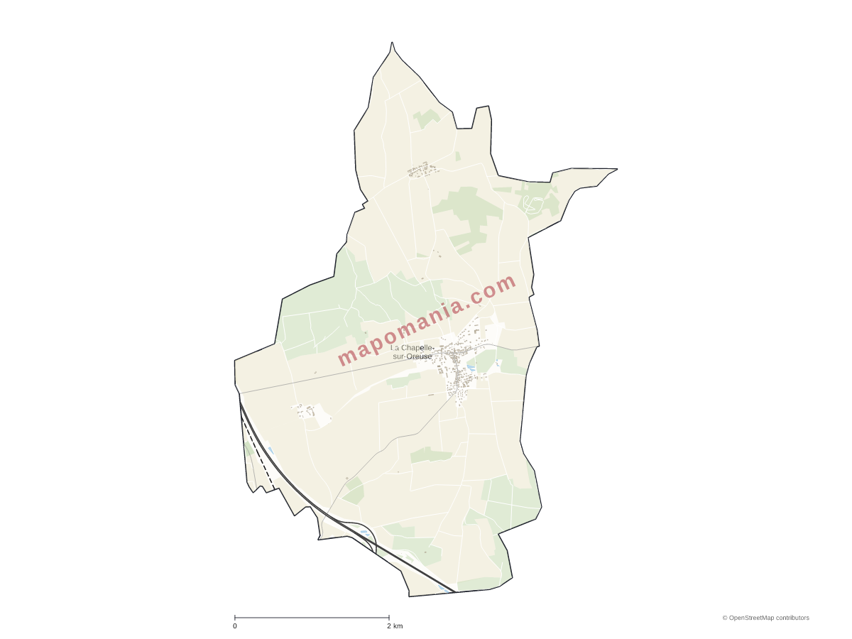 Carte de La Chapelle-sur-Oreuse à personnaliser