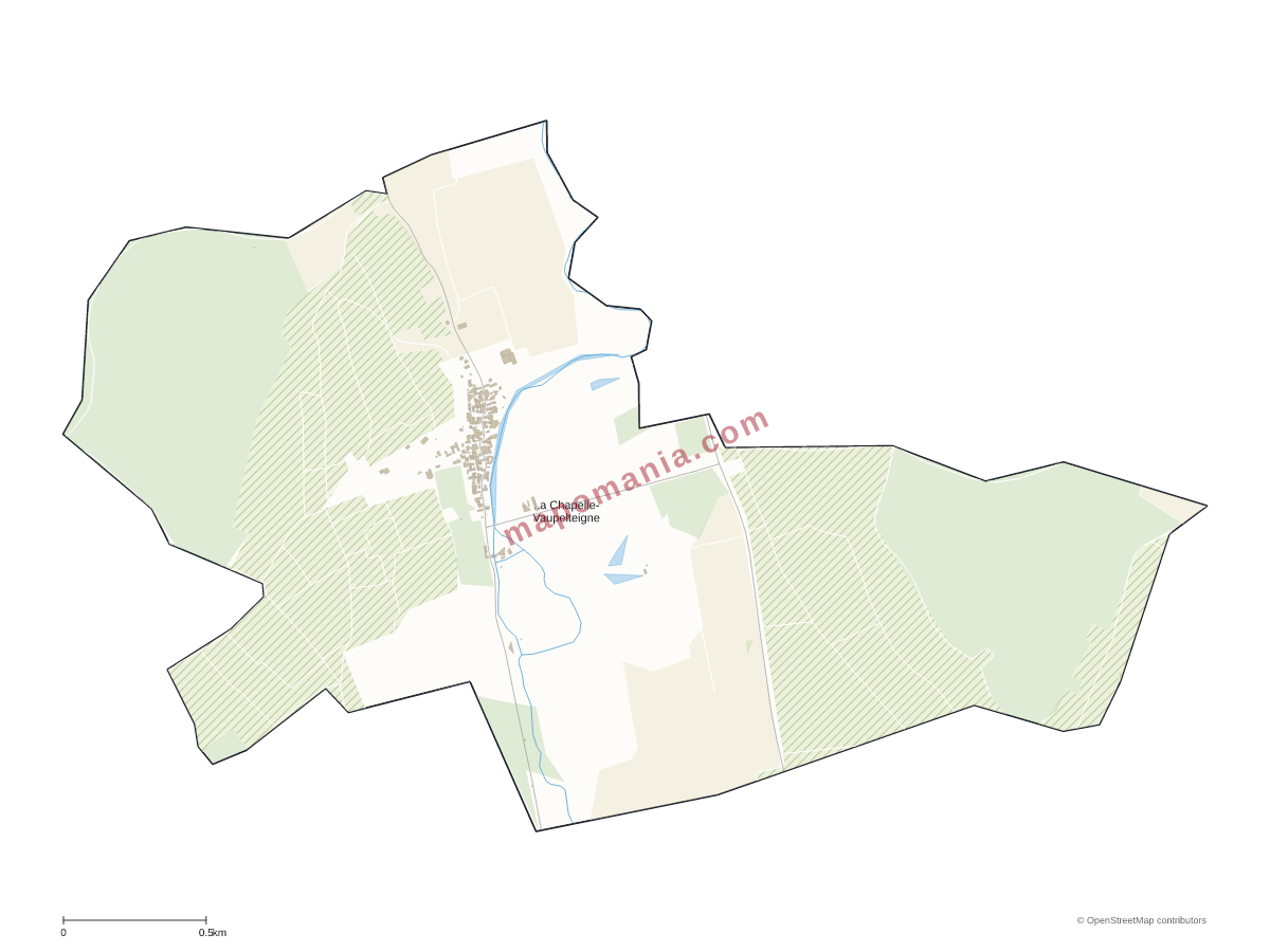 Carte de La Chapelle-Vaupelteigne à personnaliser