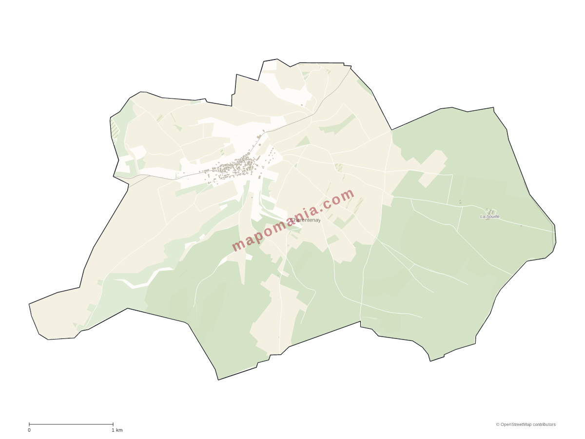 Carte de Charentenay à personnaliser