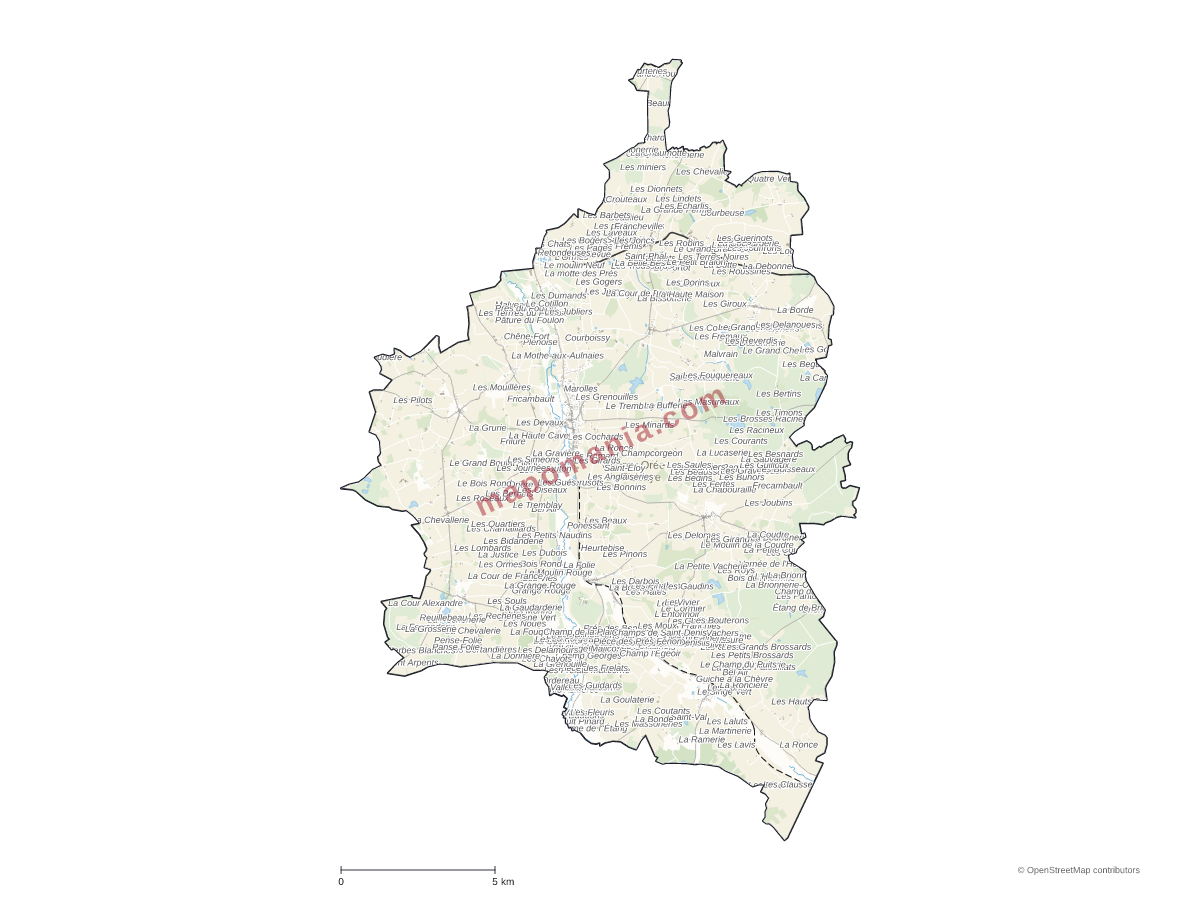 Carte de Charny Orée de Puisaye à personnaliser