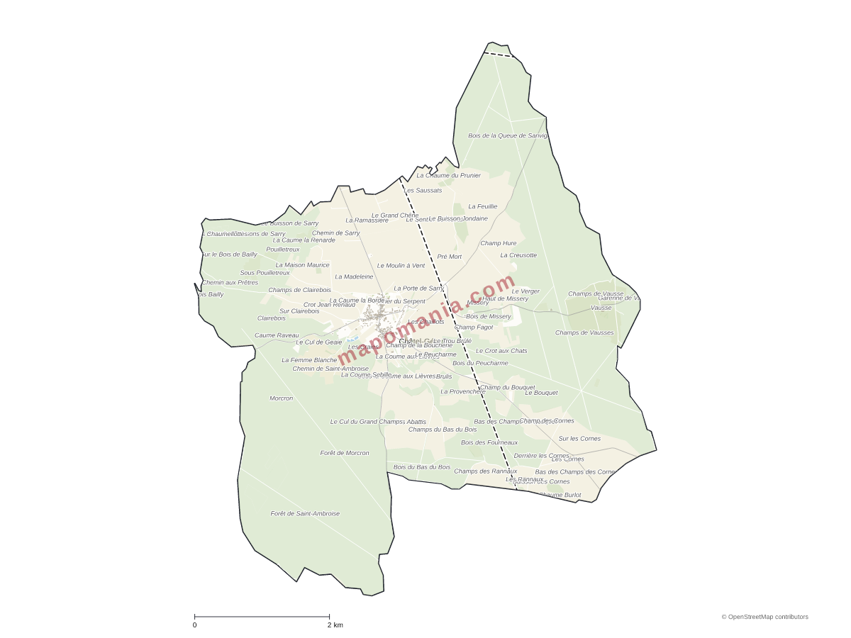 Carte de Châtel-Gérard à personnaliser