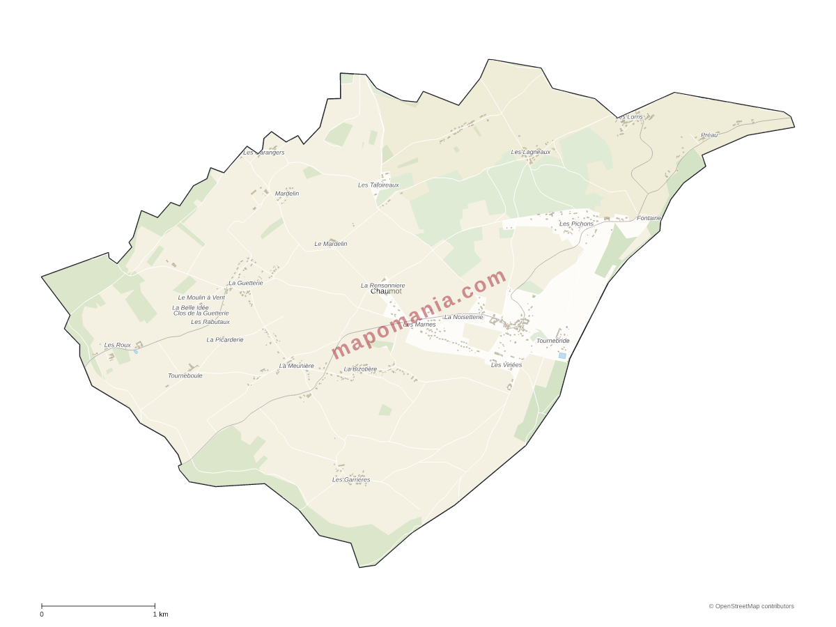 Carte de Chaumot à personnaliser