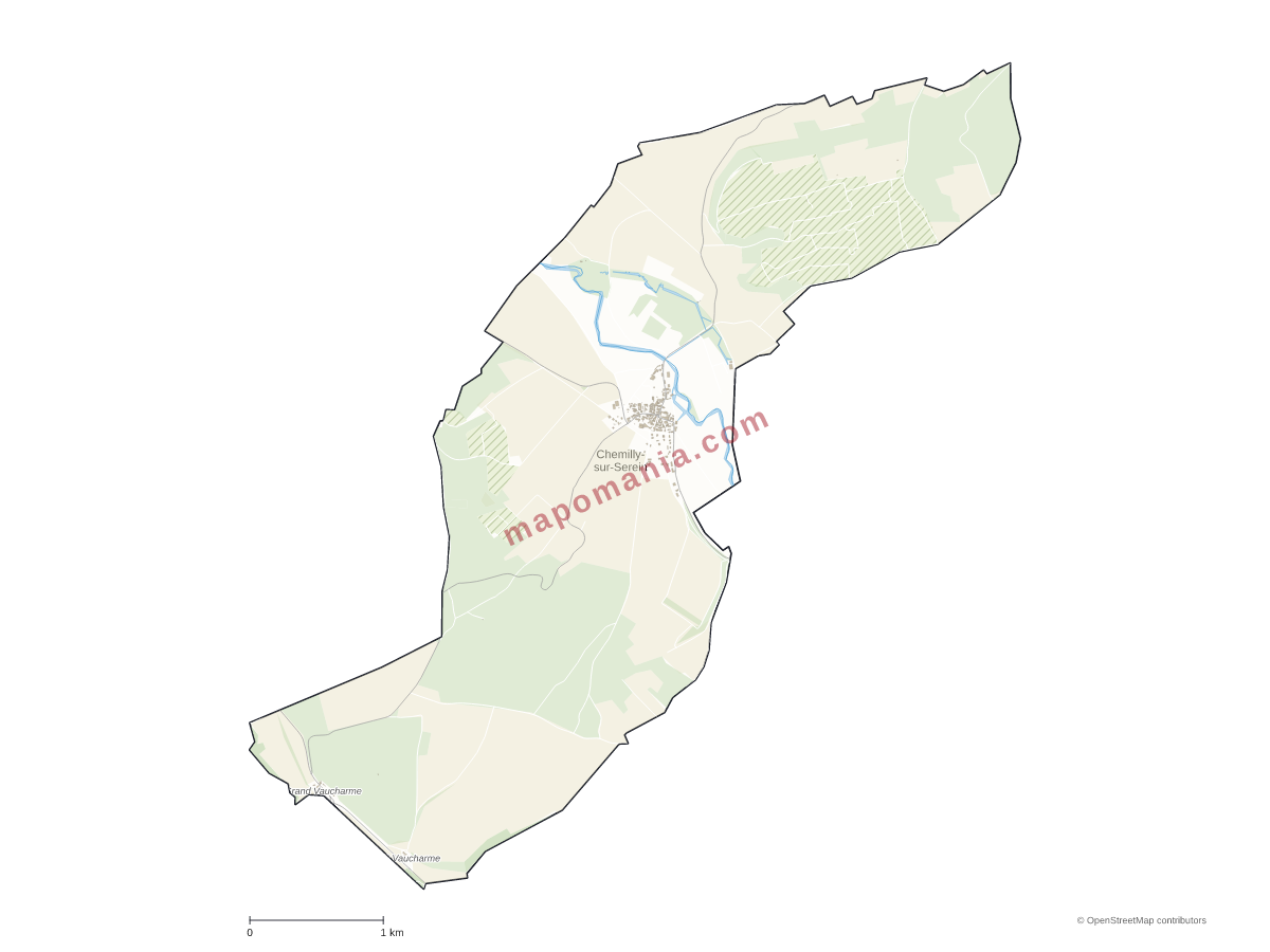 Carte de Chemilly-sur-Serein à personnaliser