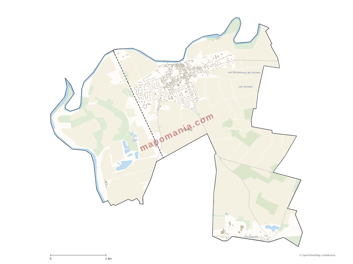 Carte de Cheny à personnaliser