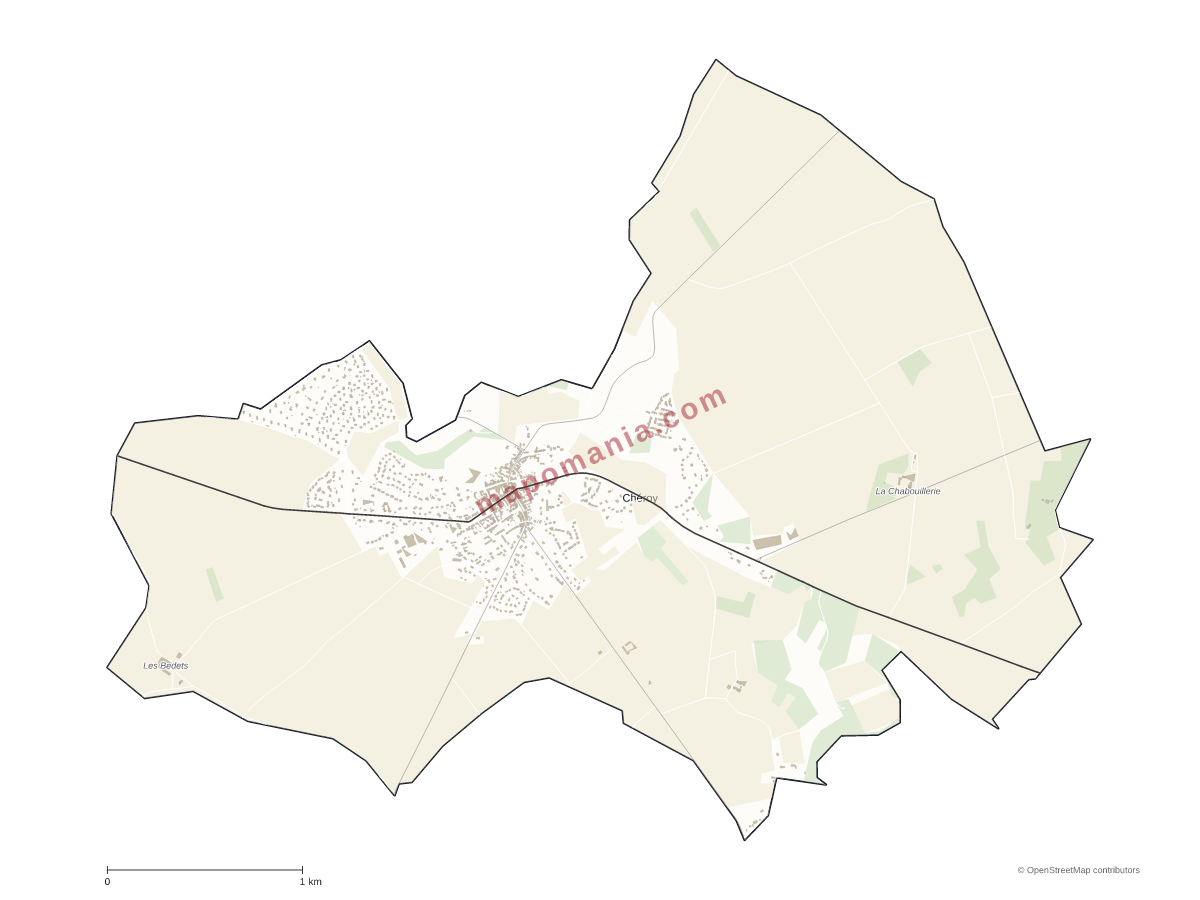 Carte de Chéroy à personnaliser