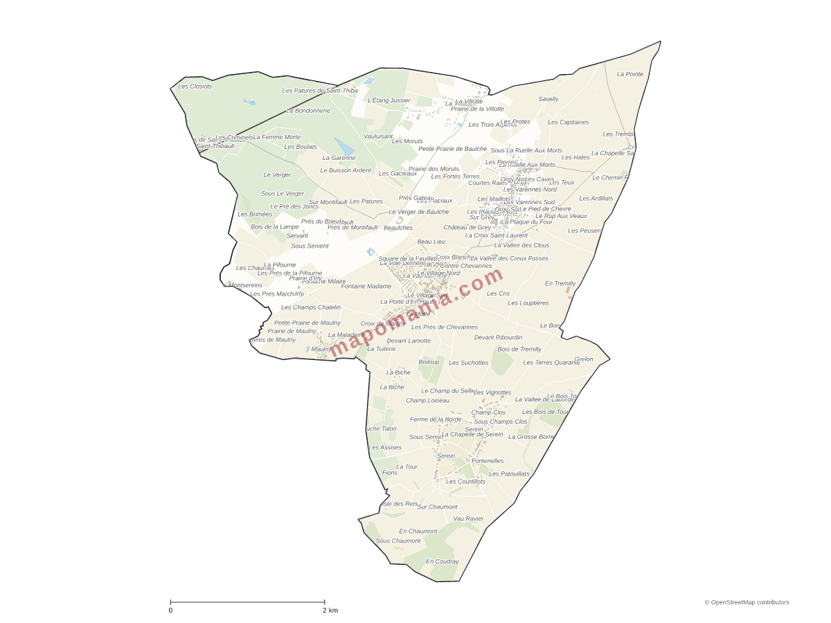 Carte de Chevannes à personnaliser