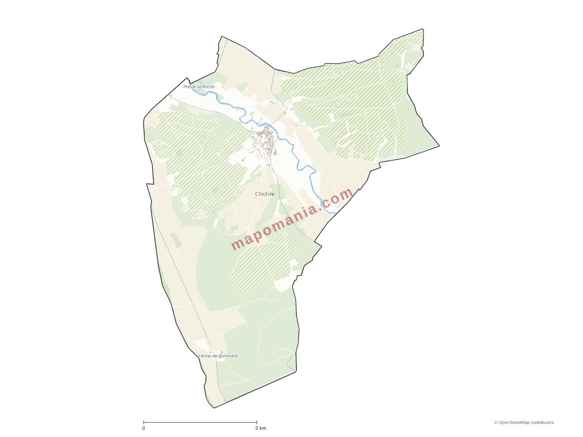 Carte de Chichée à personnaliser