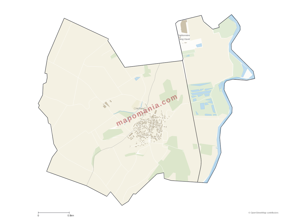 Carte de Chichery à personnaliser