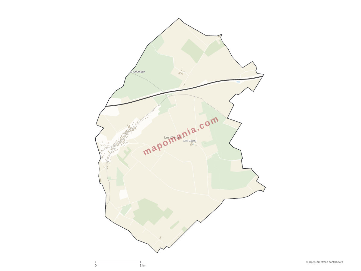 Carte de Les Clérimois à personnaliser