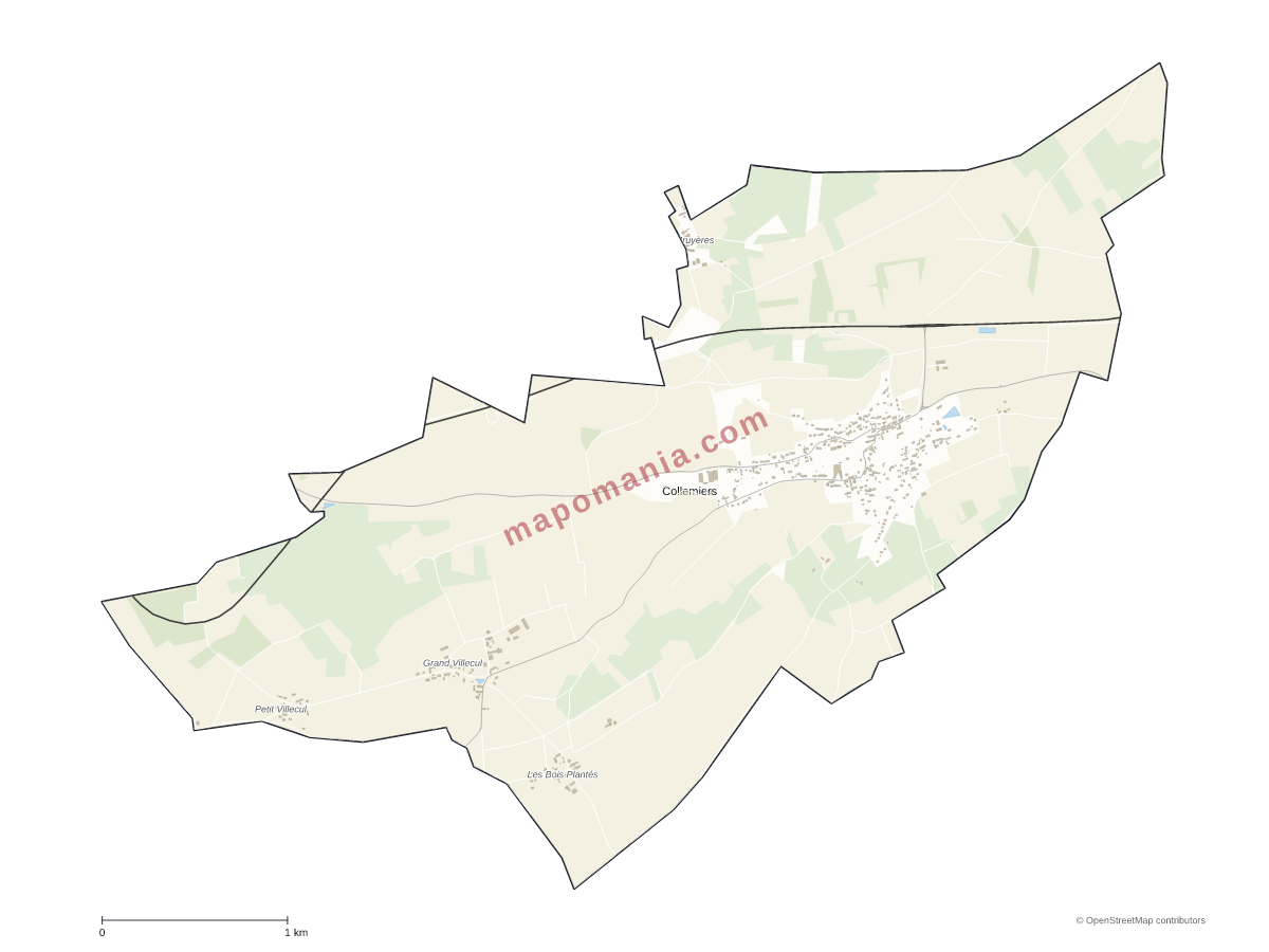 Carte de Collemiers à personnaliser