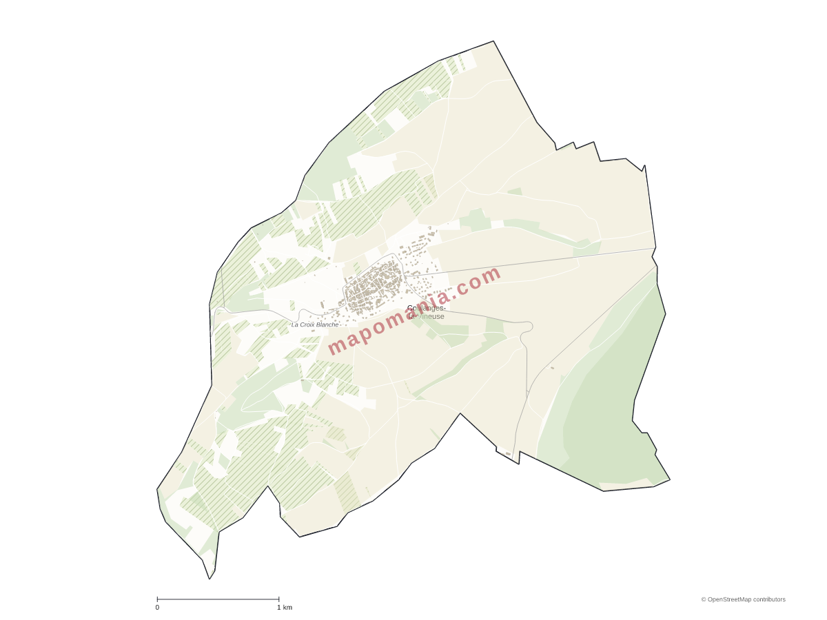 Carte de Coulanges-la-Vineuse à personnaliser