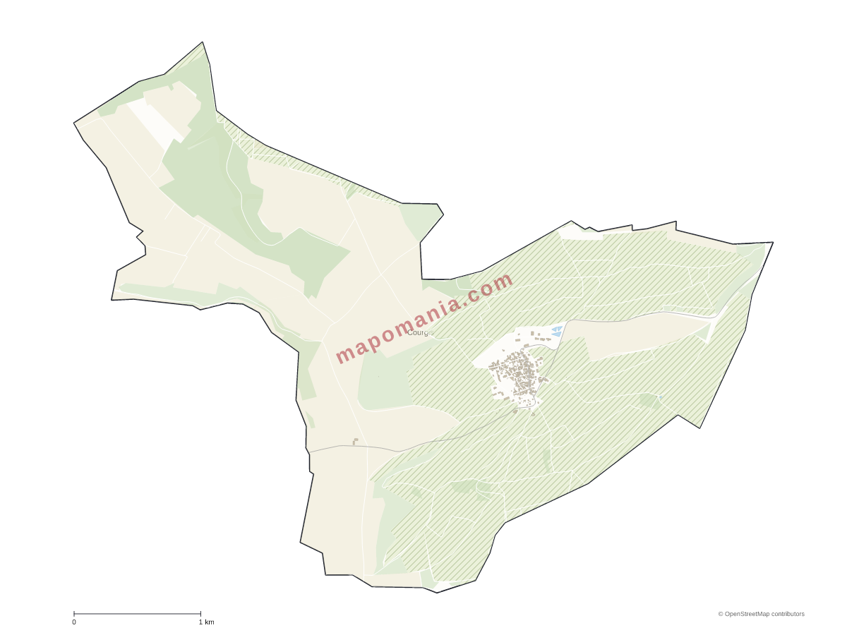 Carte de Courgis à personnaliser
