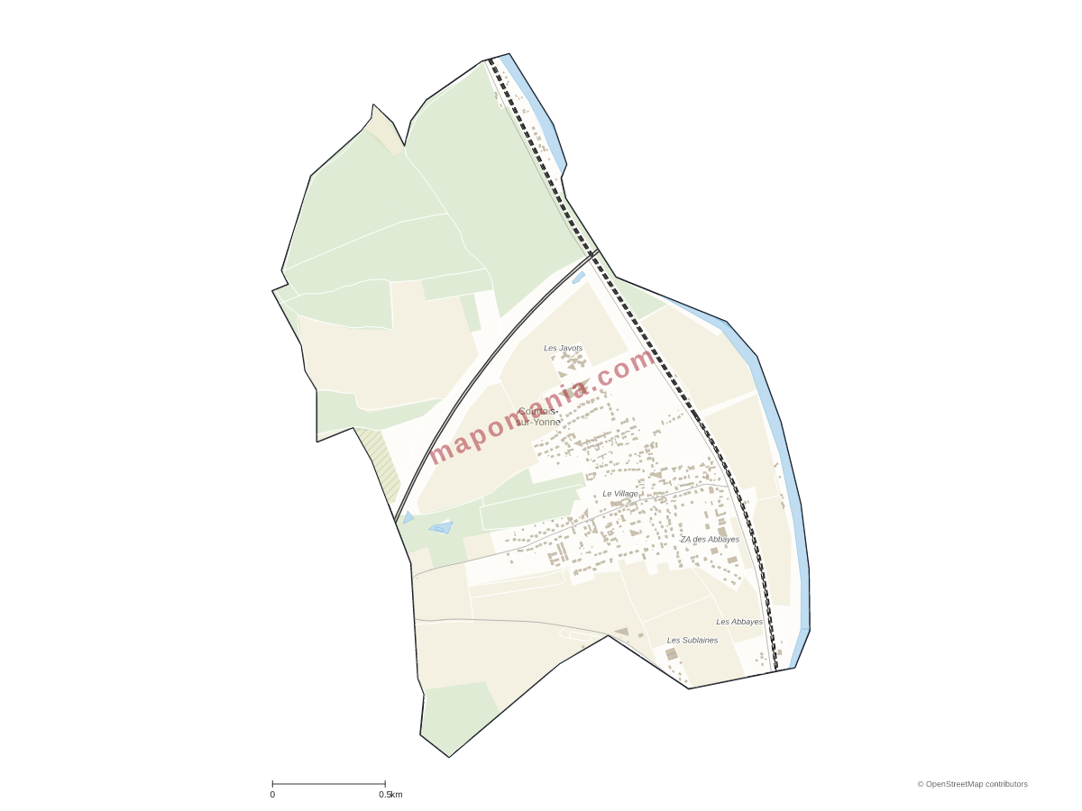 Carte de Courtois-sur-Yonne à personnaliser