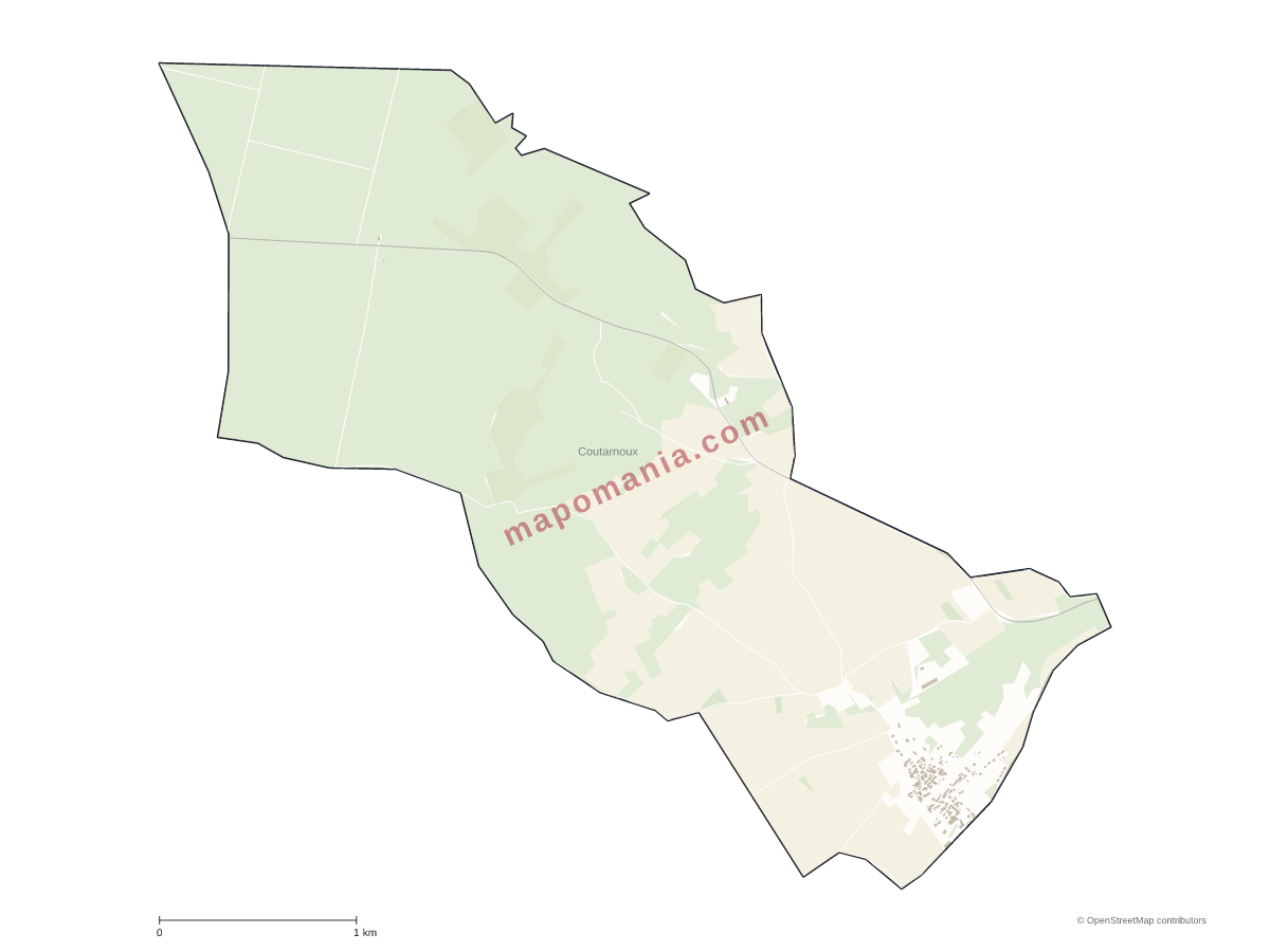Carte de Coutarnoux à personnaliser