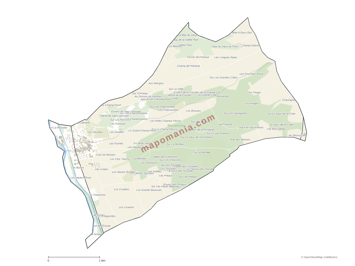 Carte de Dannemoine à personnaliser