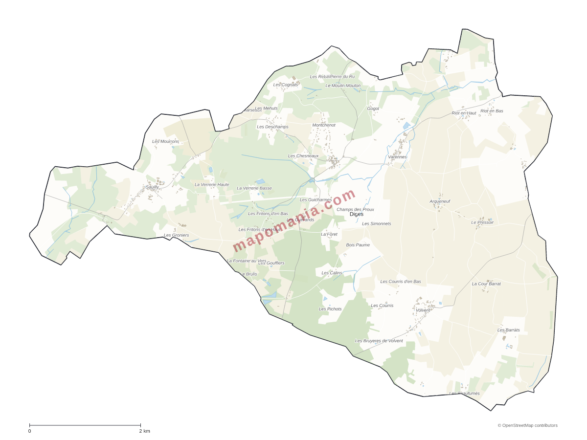 Carte de Diges à personnaliser
