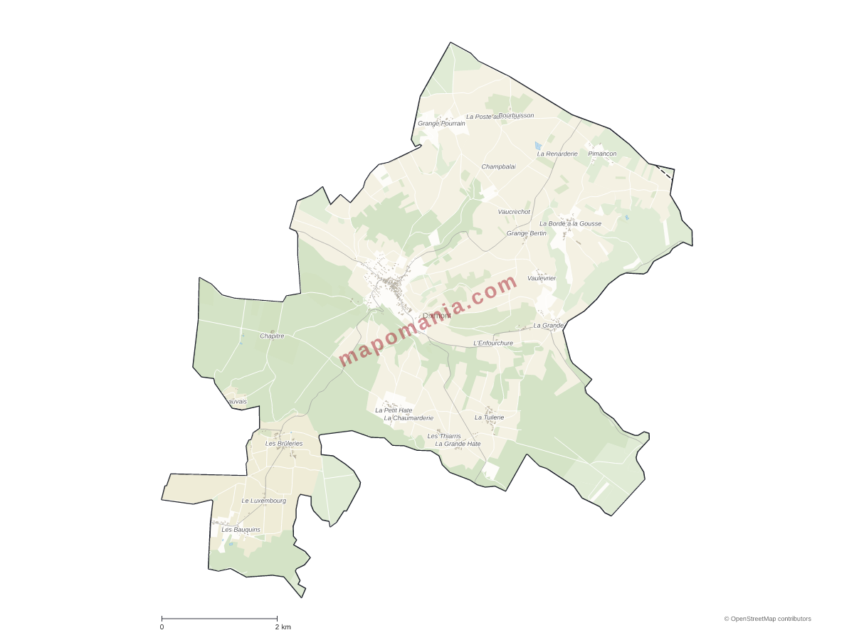 Carte de Dixmont à personnaliser