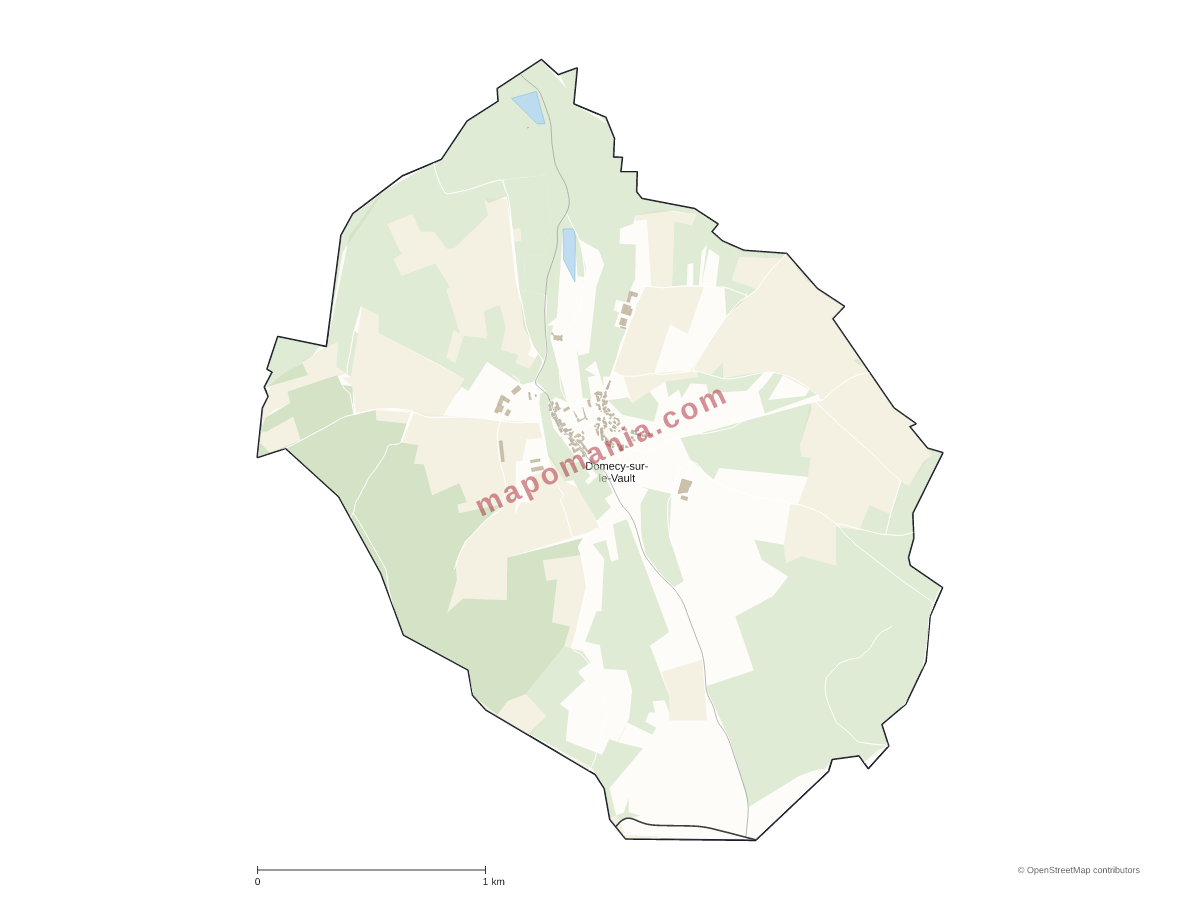 Carte de Domecy-sur-le-Vault à personnaliser