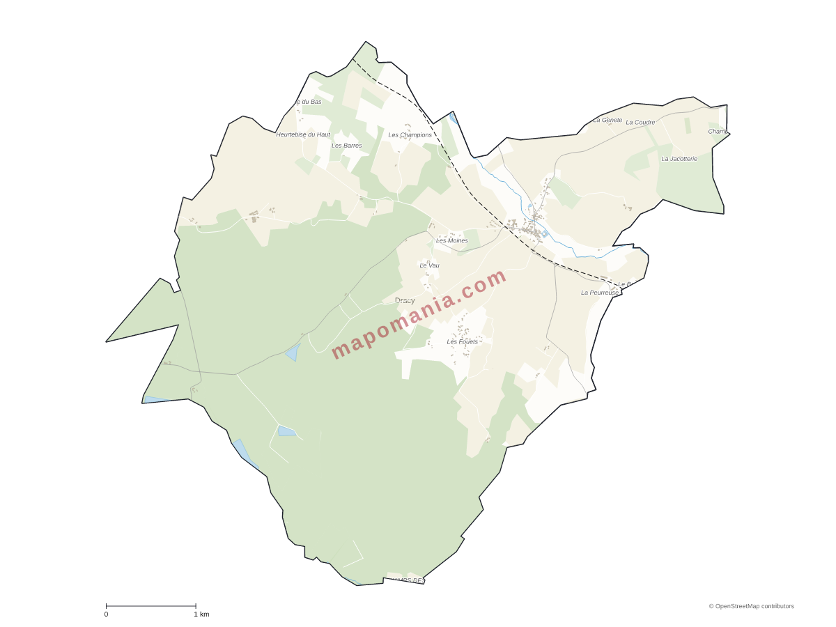 Carte de Dracy à personnaliser