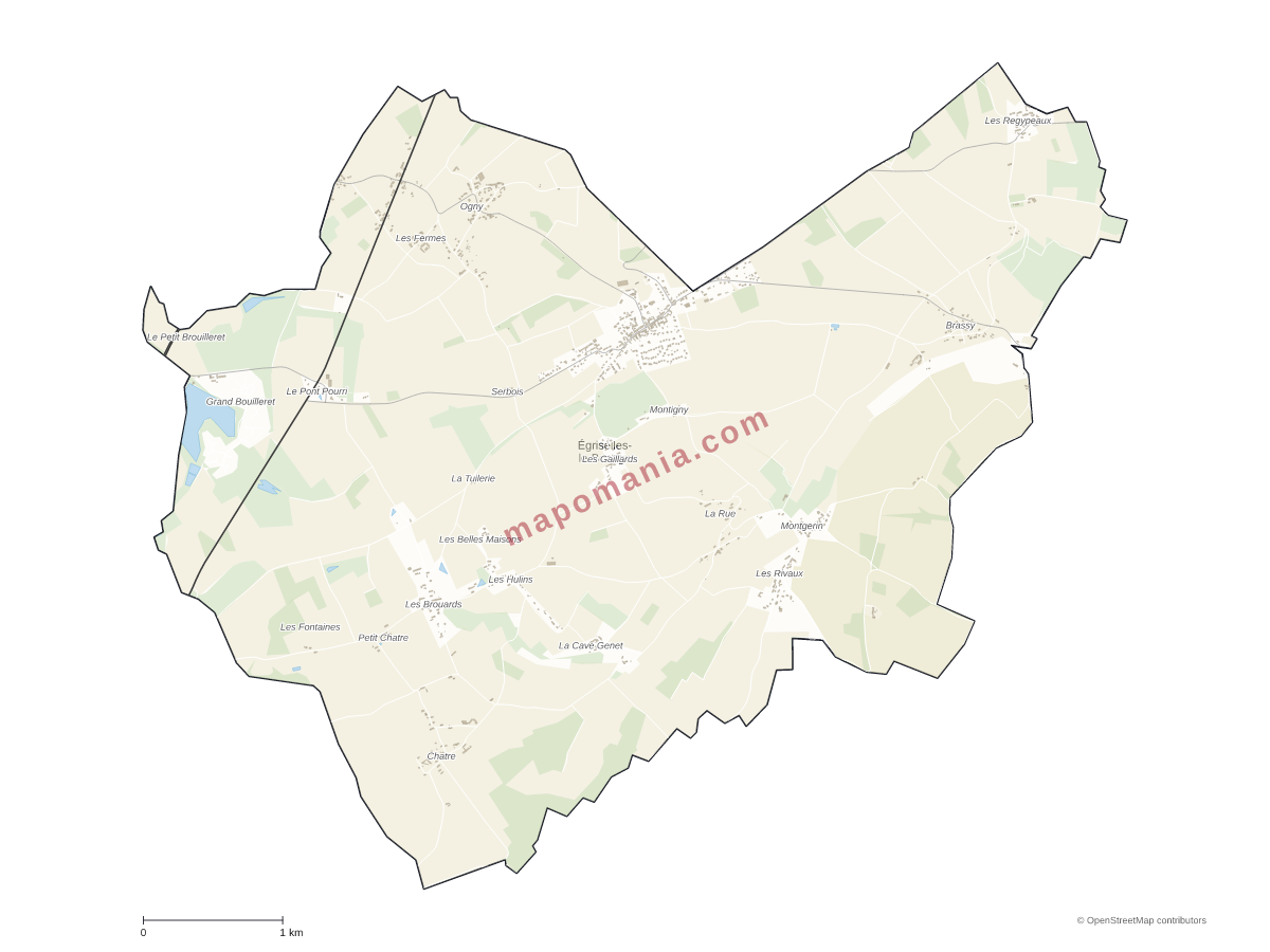 Carte de Égriselles-le-Bocage à personnaliser