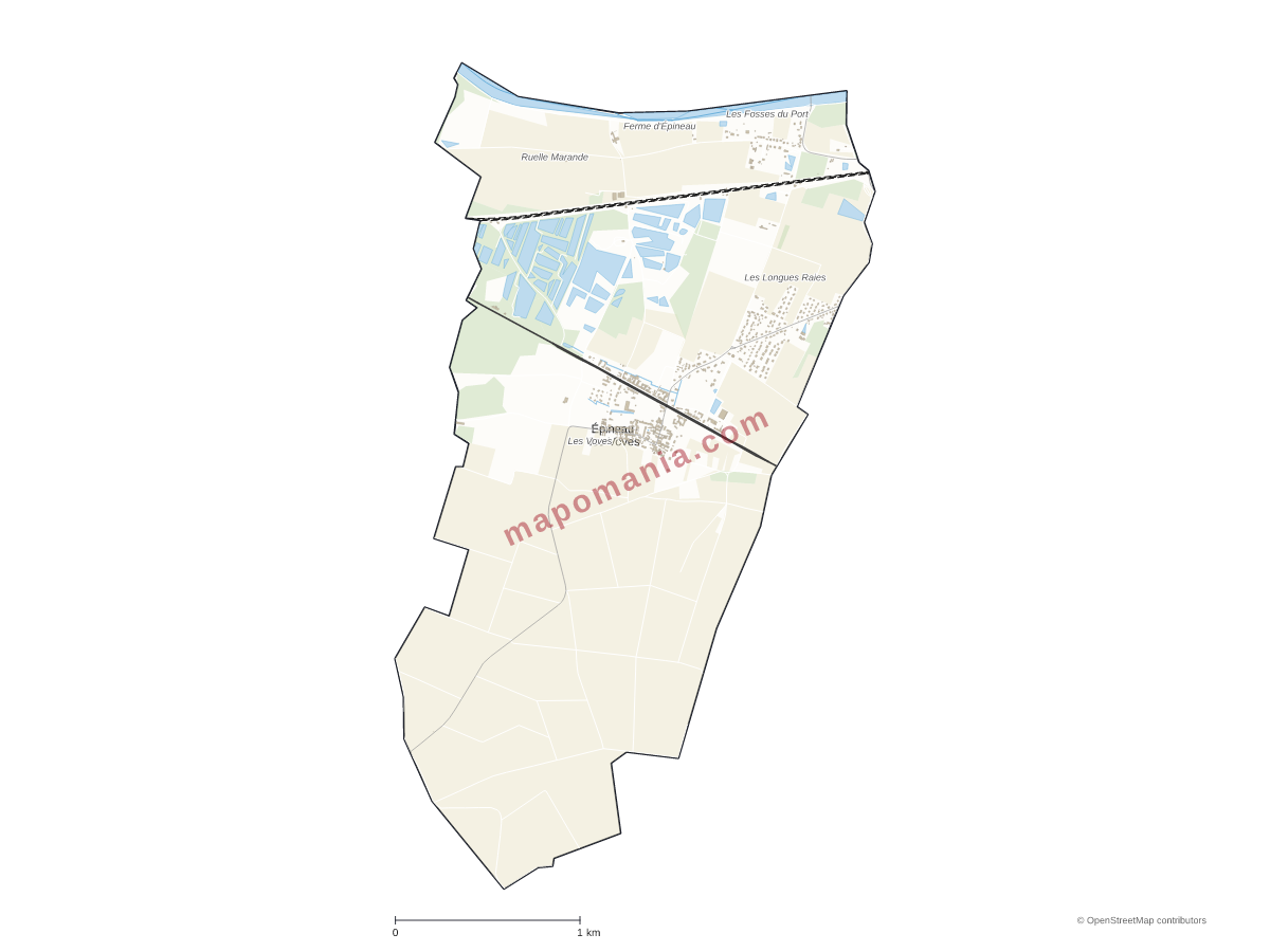 Carte de Épineau-les-Voves à personnaliser