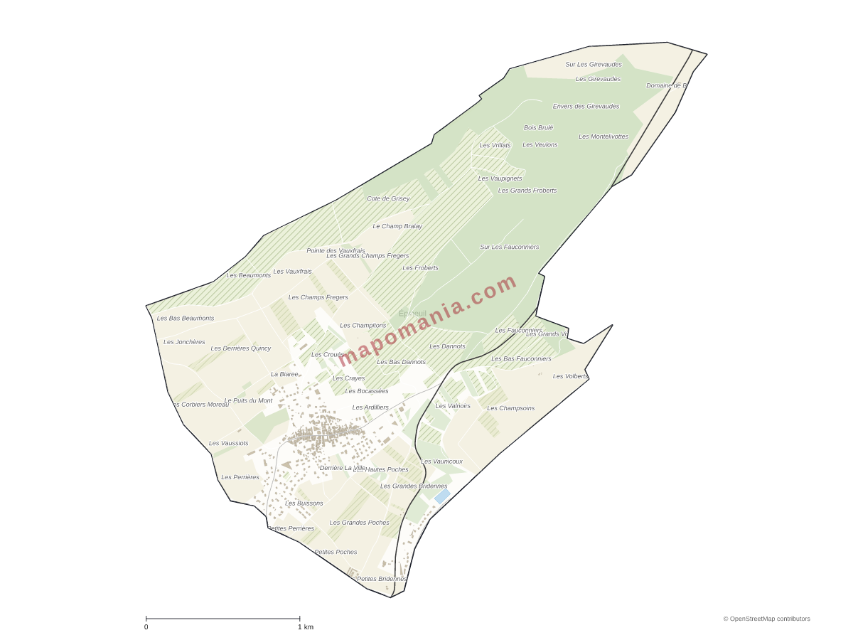 Carte de Épineuil à personnaliser