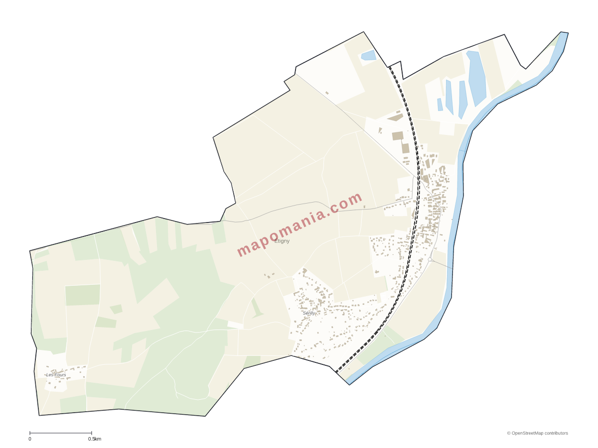 Carte de Étigny à personnaliser