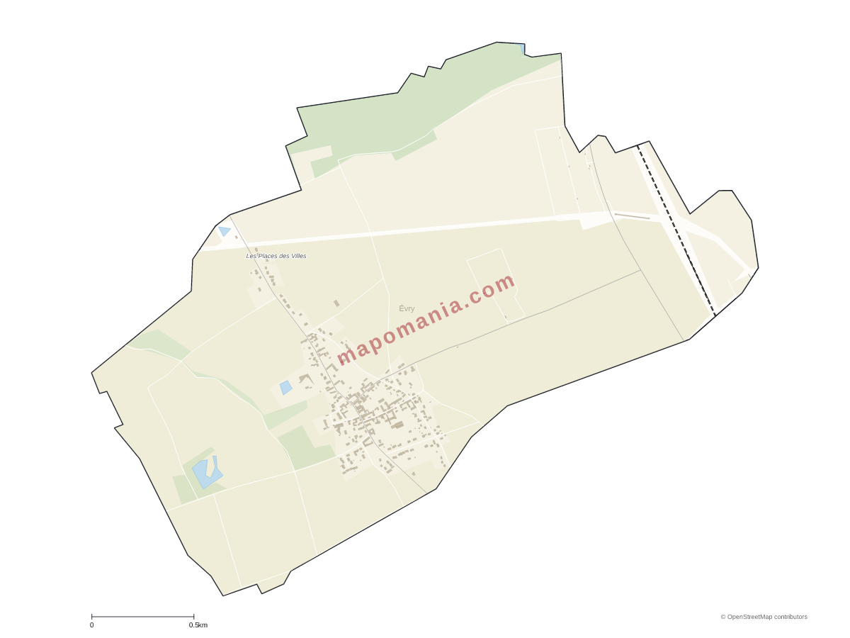 Carte de Évry à personnaliser