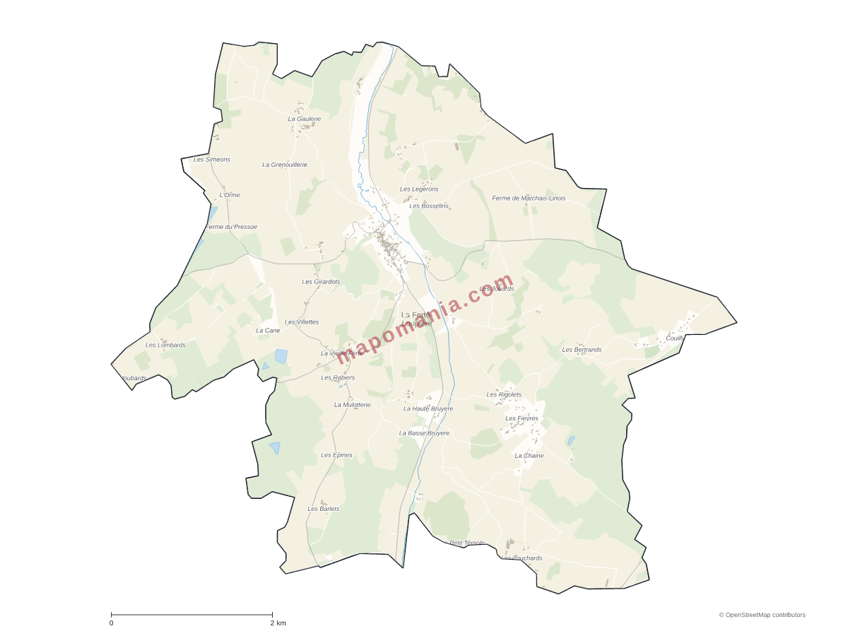 Carte de La Ferté-Loupière à personnaliser