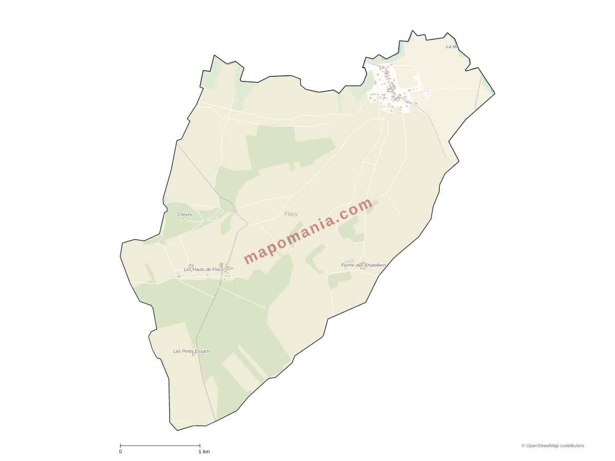 Carte de Flacy à personnaliser