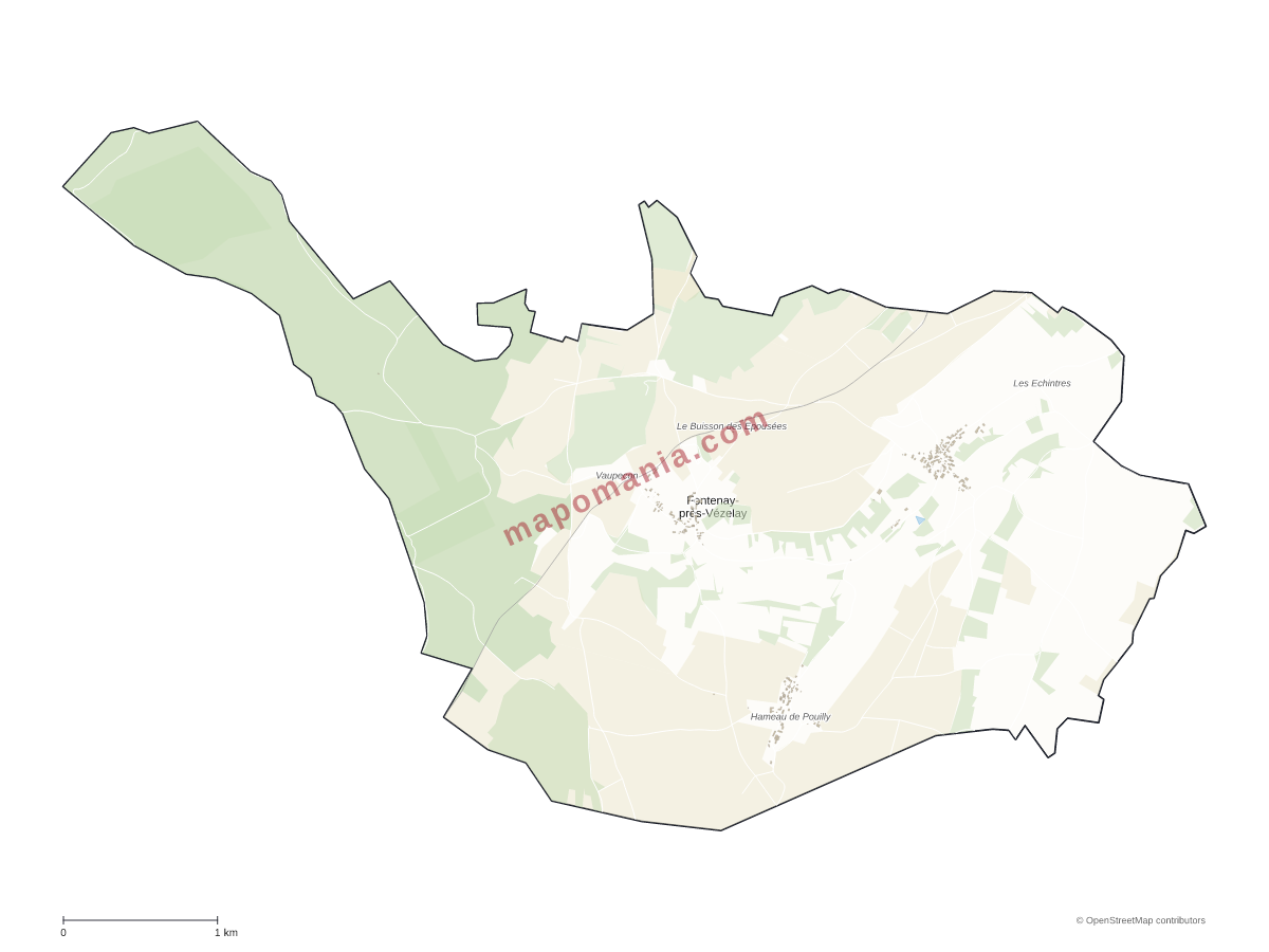 Carte de Fontenay-près-Vézelay à personnaliser